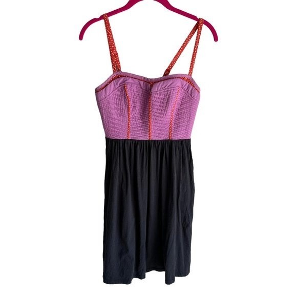 LILKA‎ Anthropologie Lavender& Gray Colorblock Trapunto Chemise Ladies Dress, XS - Picture 2 of 8
